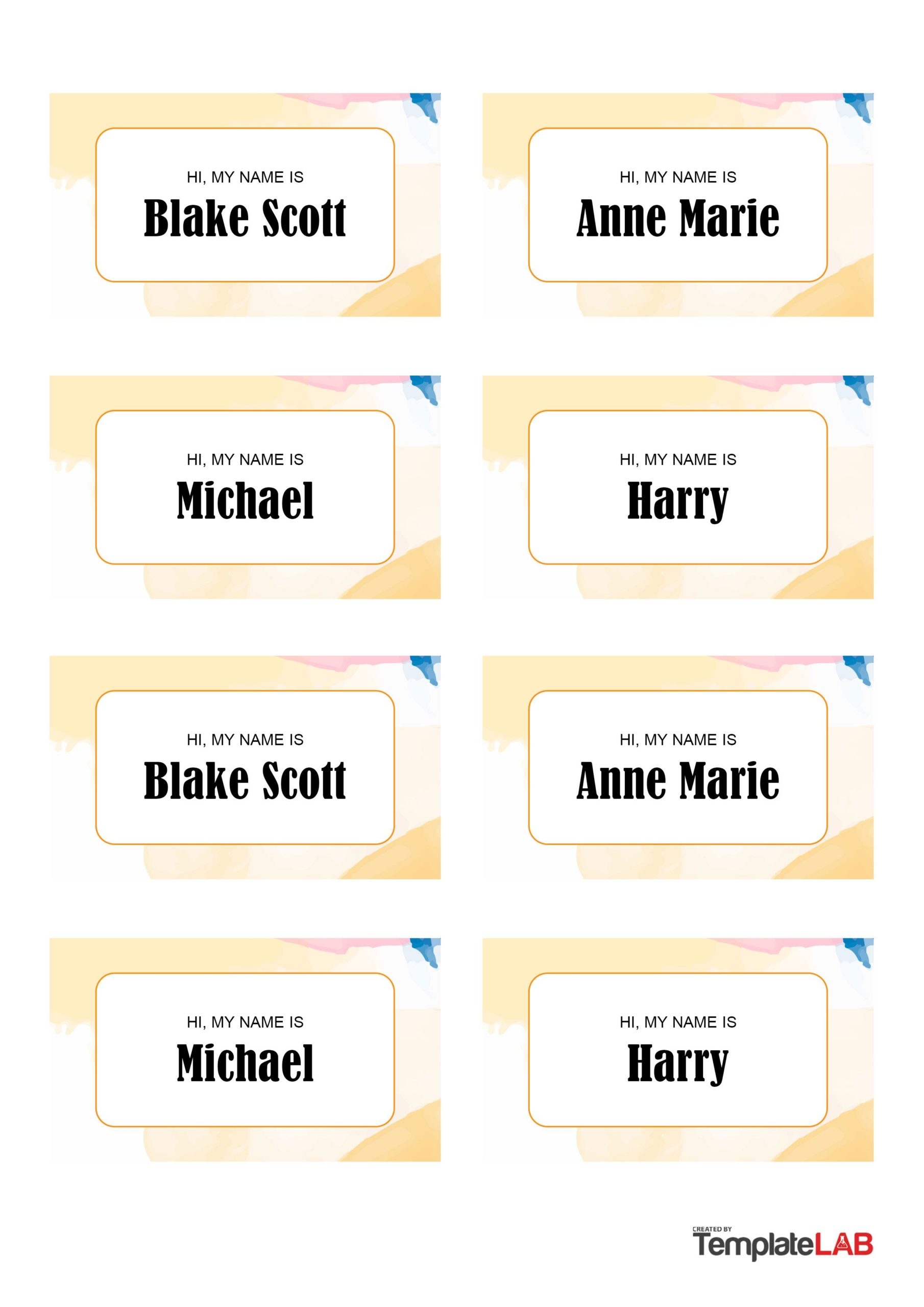 Free Printable Name Badge Template