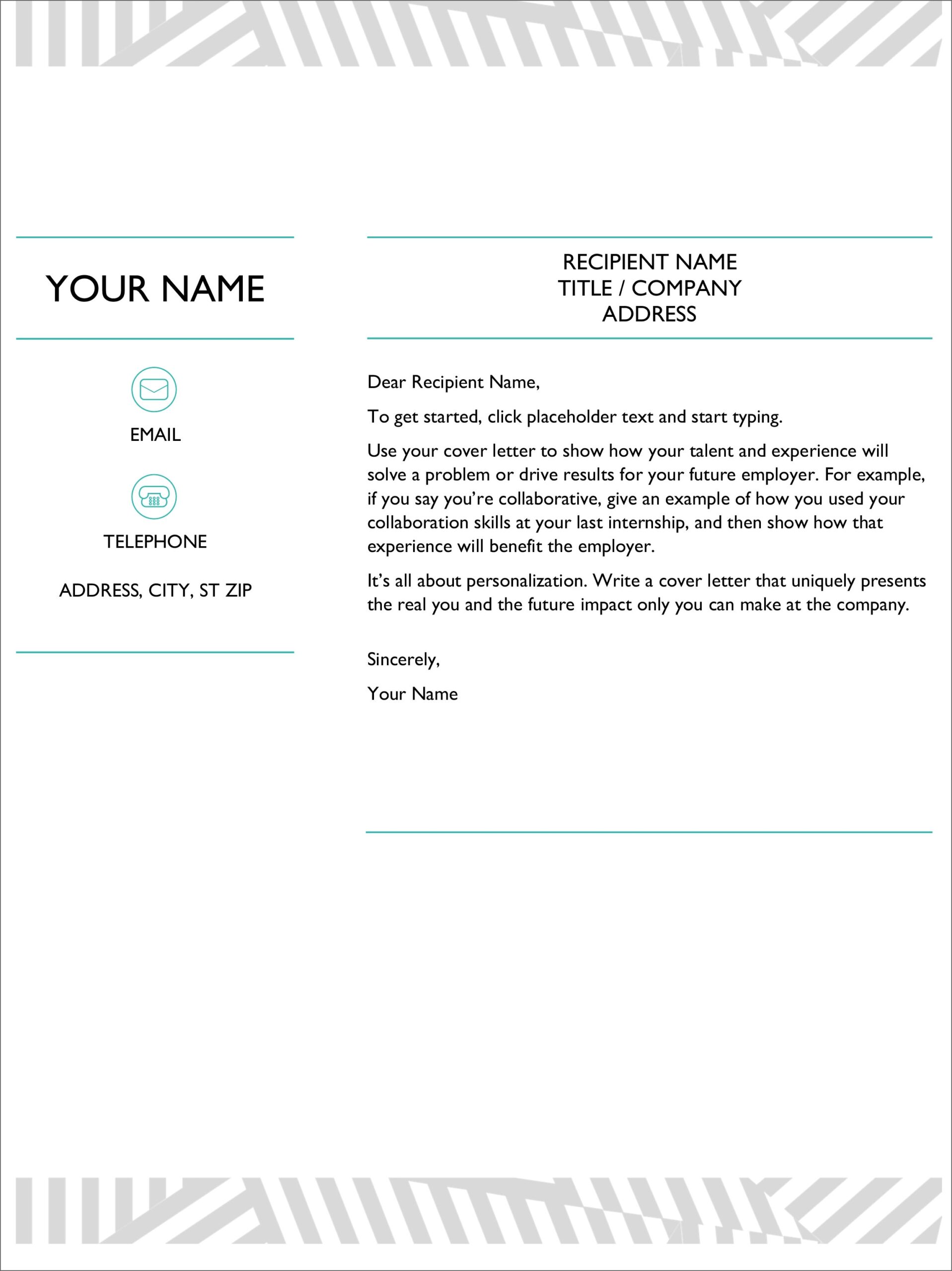 20 Free Cover Letter Templates For Microsoft Word Docx And Google Docs