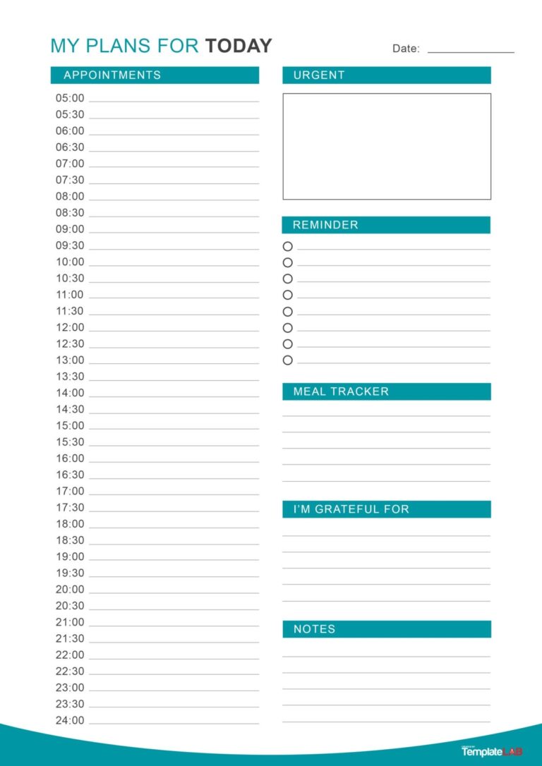 25 Printable Daily Planner Templates FREE In Word Excel PDF