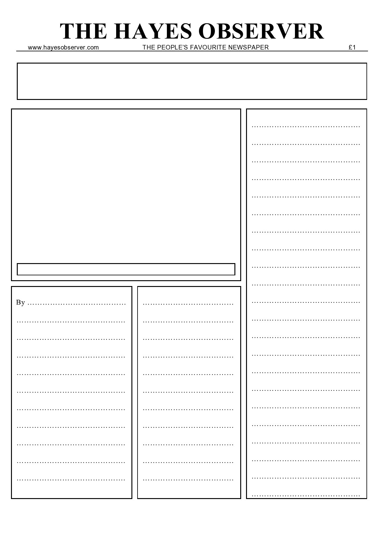 Downloadable Free Printable Newspaper Template
