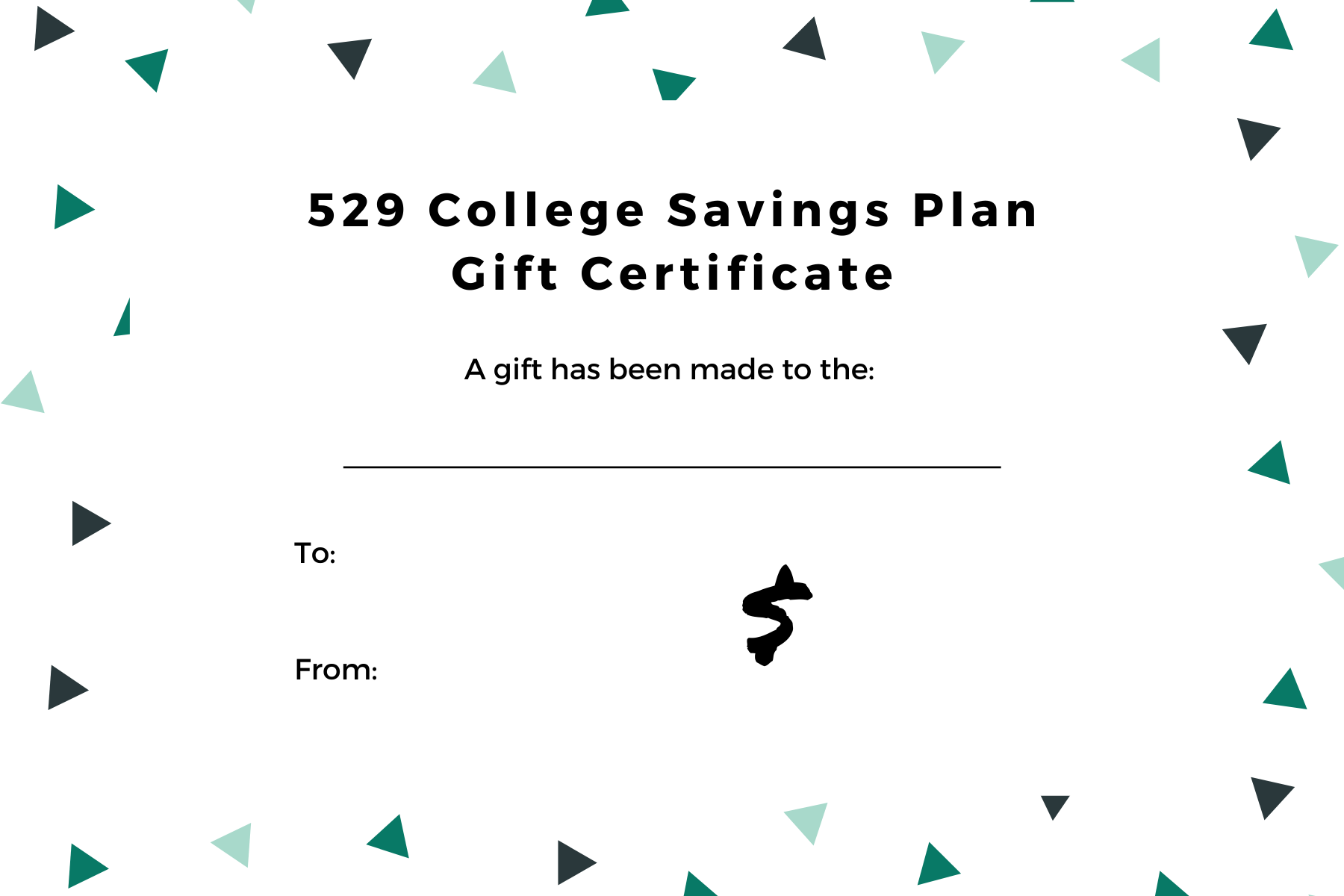 529 Gift Certificate Bodnar Financial Advisors
