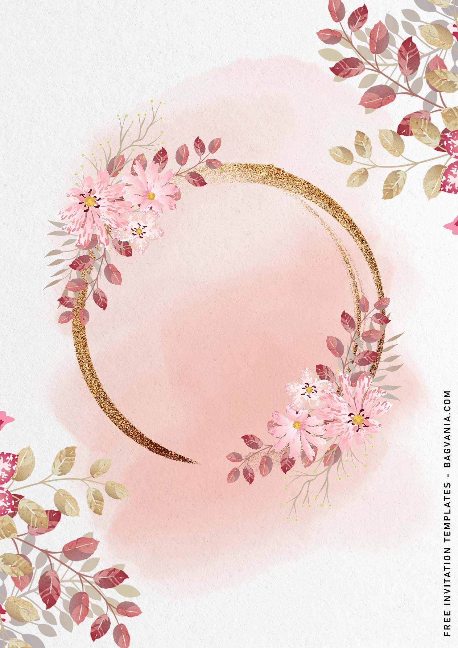 7 Blush Pink And Gold Birthday Invitation Templates