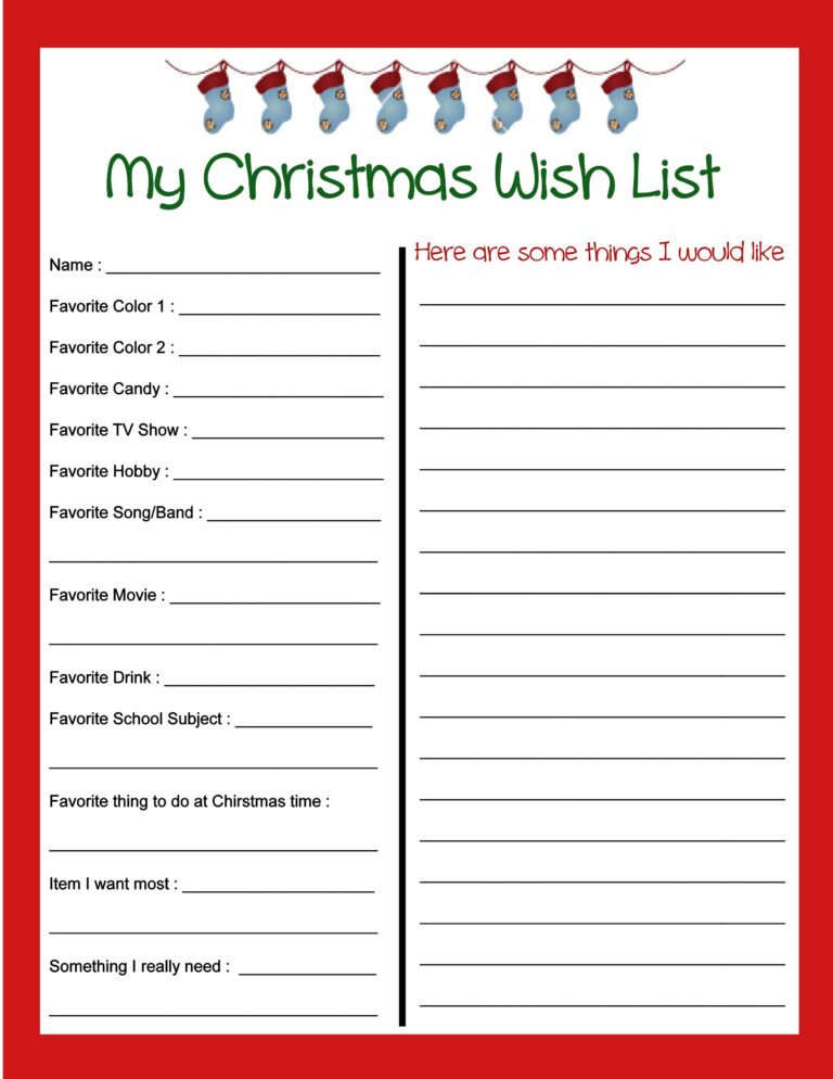 9 Best Christmas List Printable Ideas Christmas List Printable