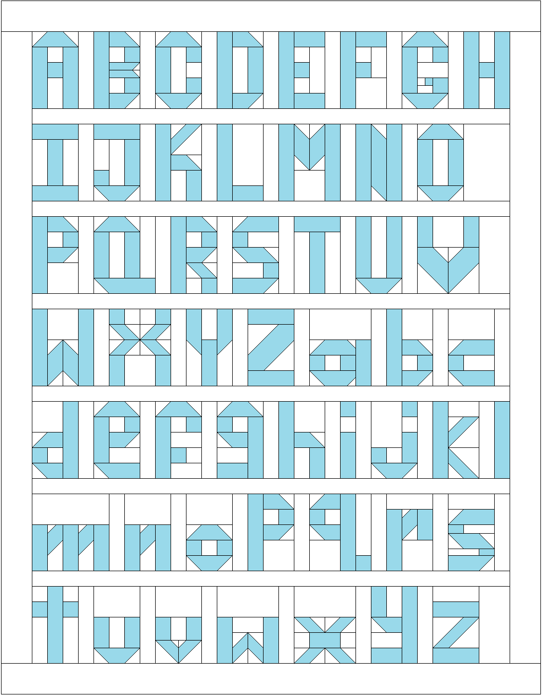 Alphabet PDF Quilt Pattern Instant Download