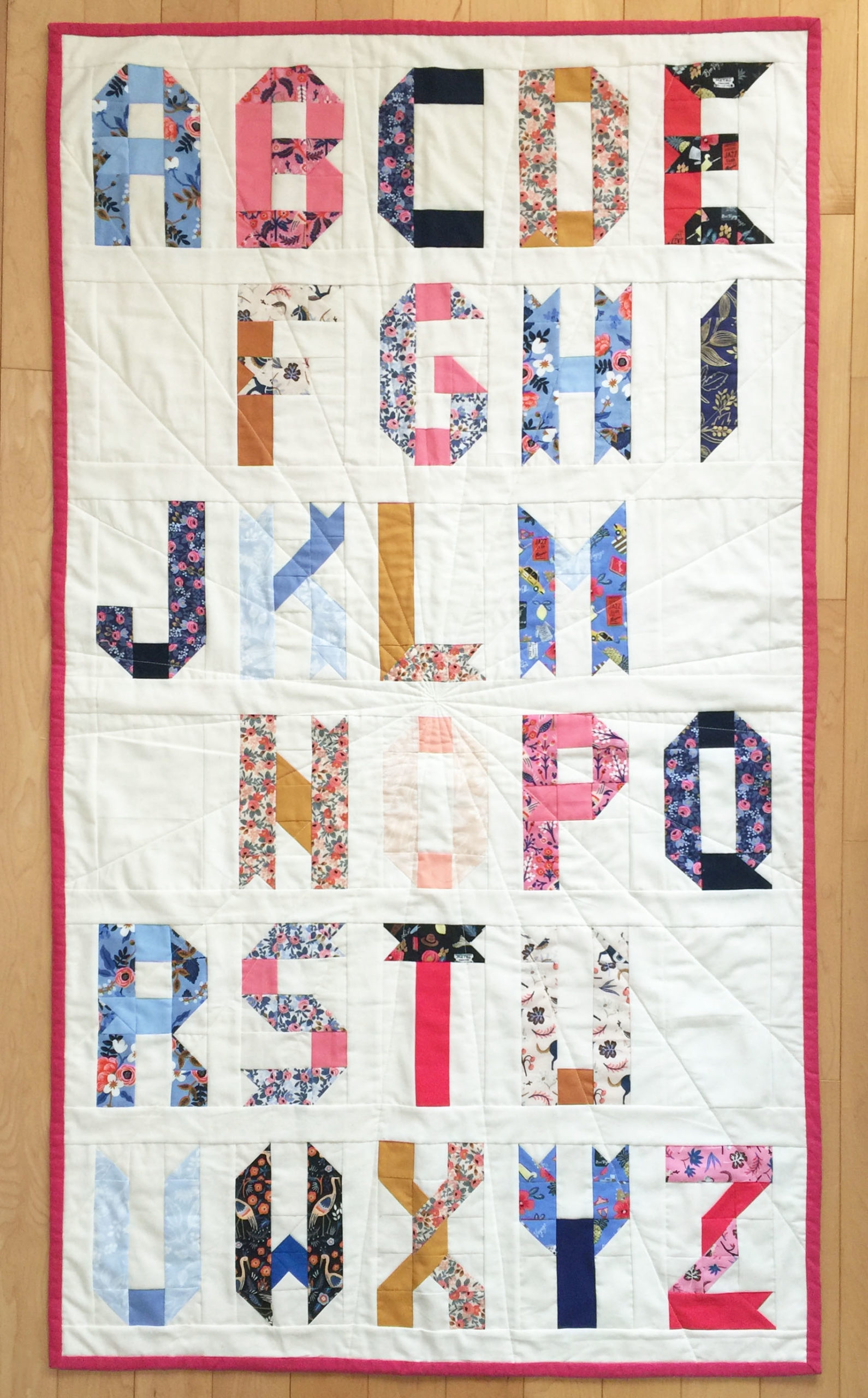 Alphabet Quilt Blocks Ribbon Letter Edition Patch Dot