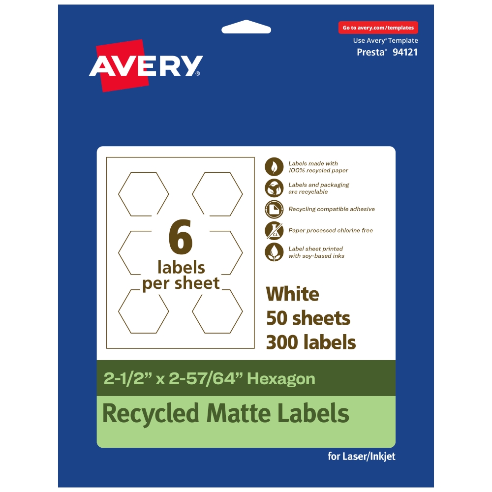Avery Recycled Paper Labels 94051 EWMP100 Oval 1 12 X 2 12 White Pack Of 1800 Office Depot