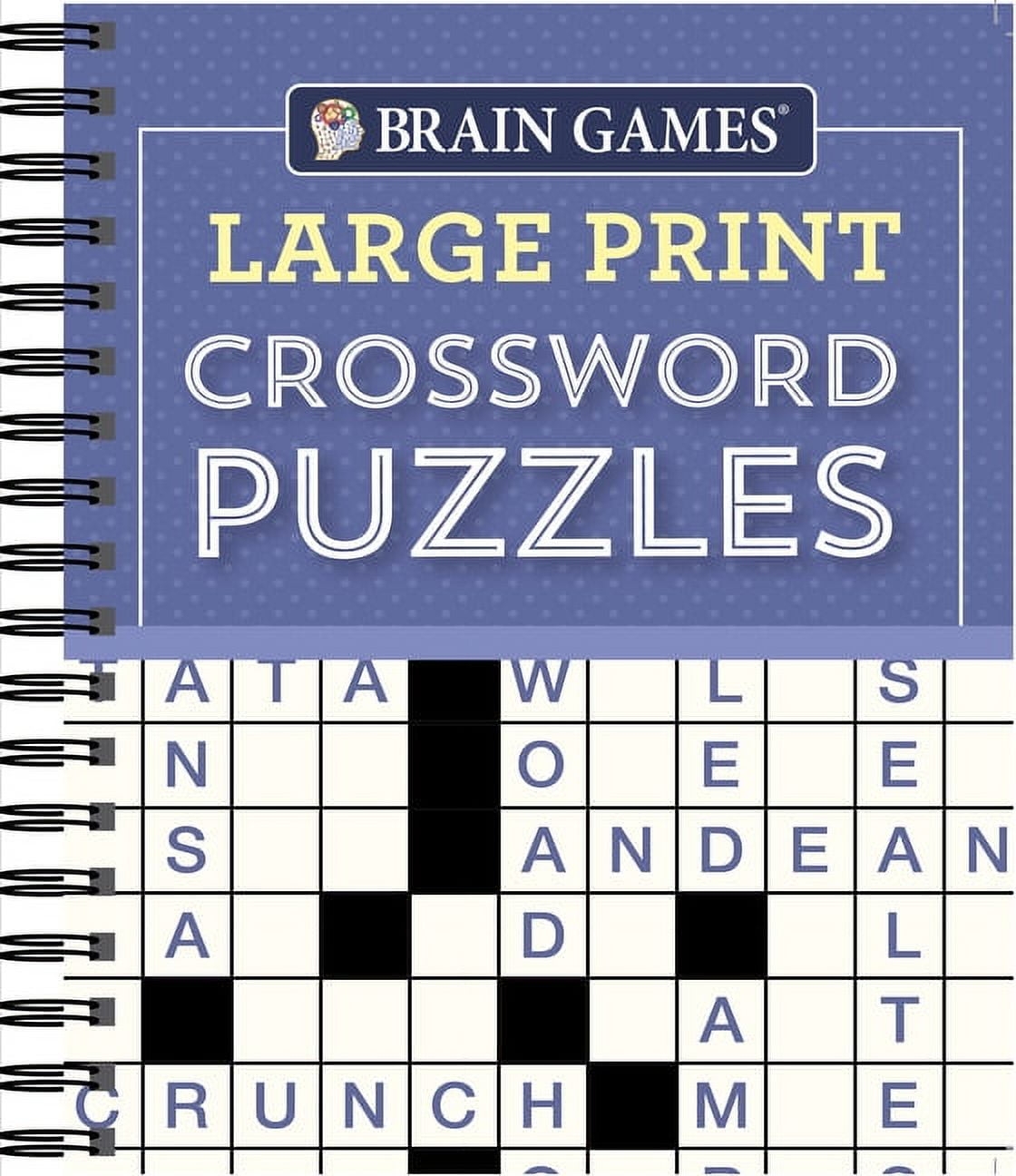 Brain Games Large Print Brain Games Large Print Crossword Puzzles Purple Spiral Bound Walmart