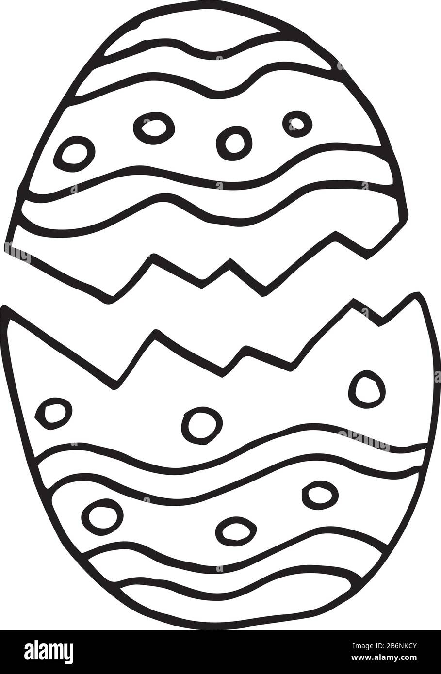 Broken Egg With Pattern Line Art Hand Drawn Illustration Stock Vector Image U0026 Art Alamy