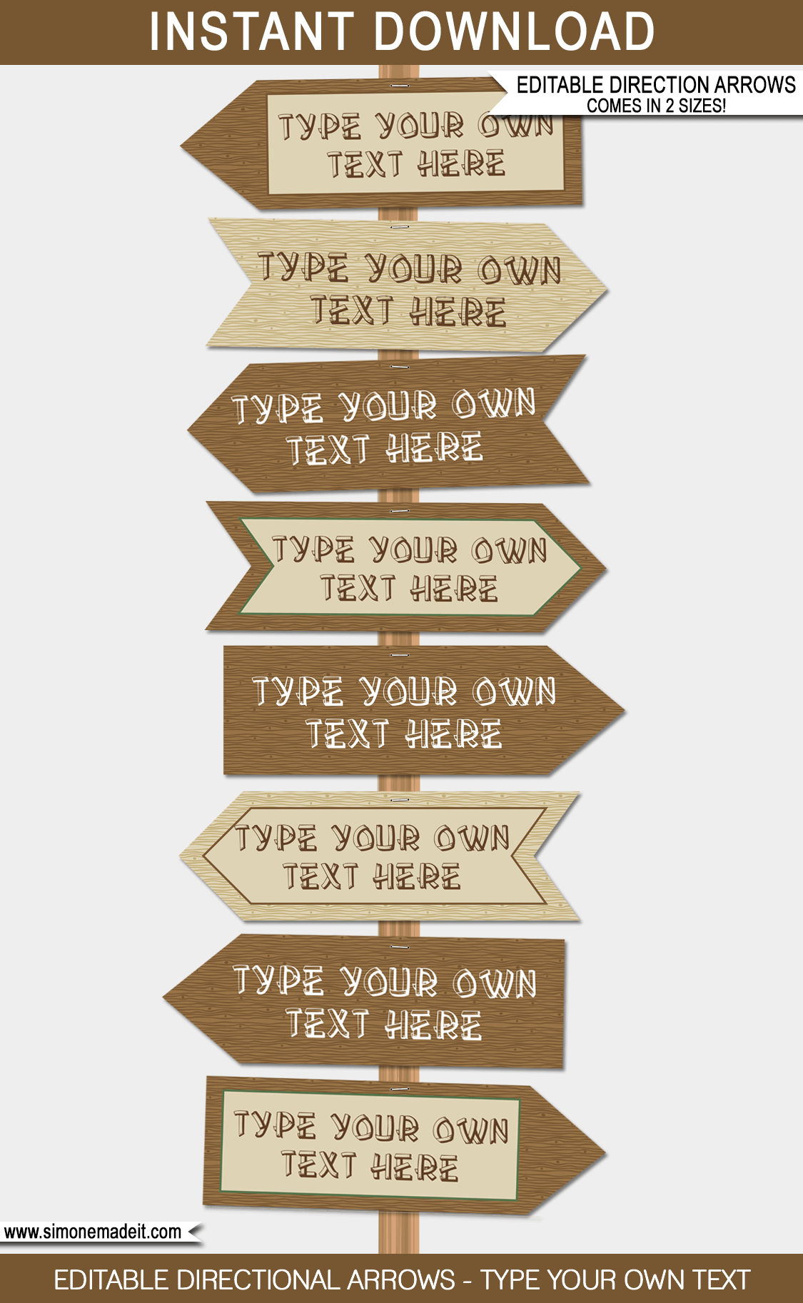Camping Party Directional Signs Arrows