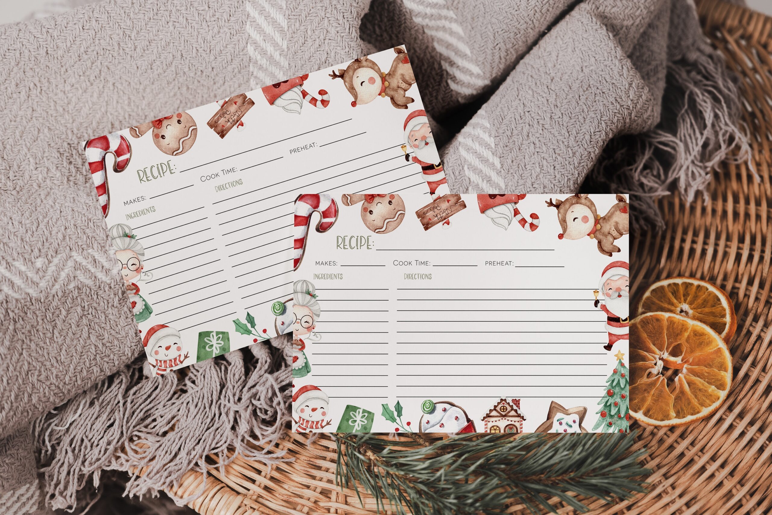 Free Printable Christmas Recipe Cards Template