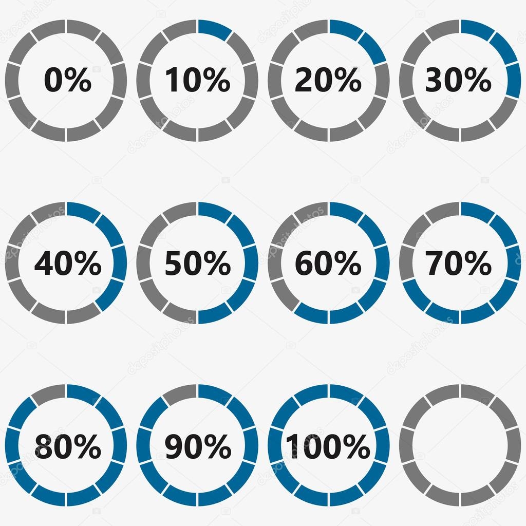Circle Chart Graph Infographic Percentage Templates Collection Stock Vector By Kasheev 117463734