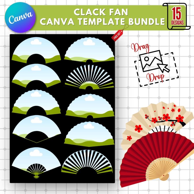 Clack Fan Template editable Printable Canva Template custom