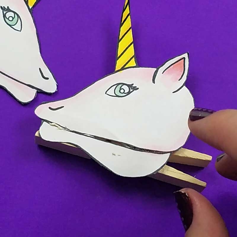 Clothespin Puppets Unicorns Free Template Moms And Crafters