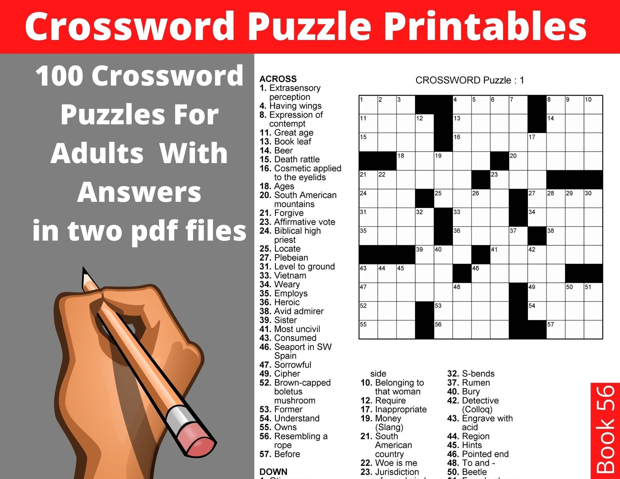 Large Print Crosswords Free Printables