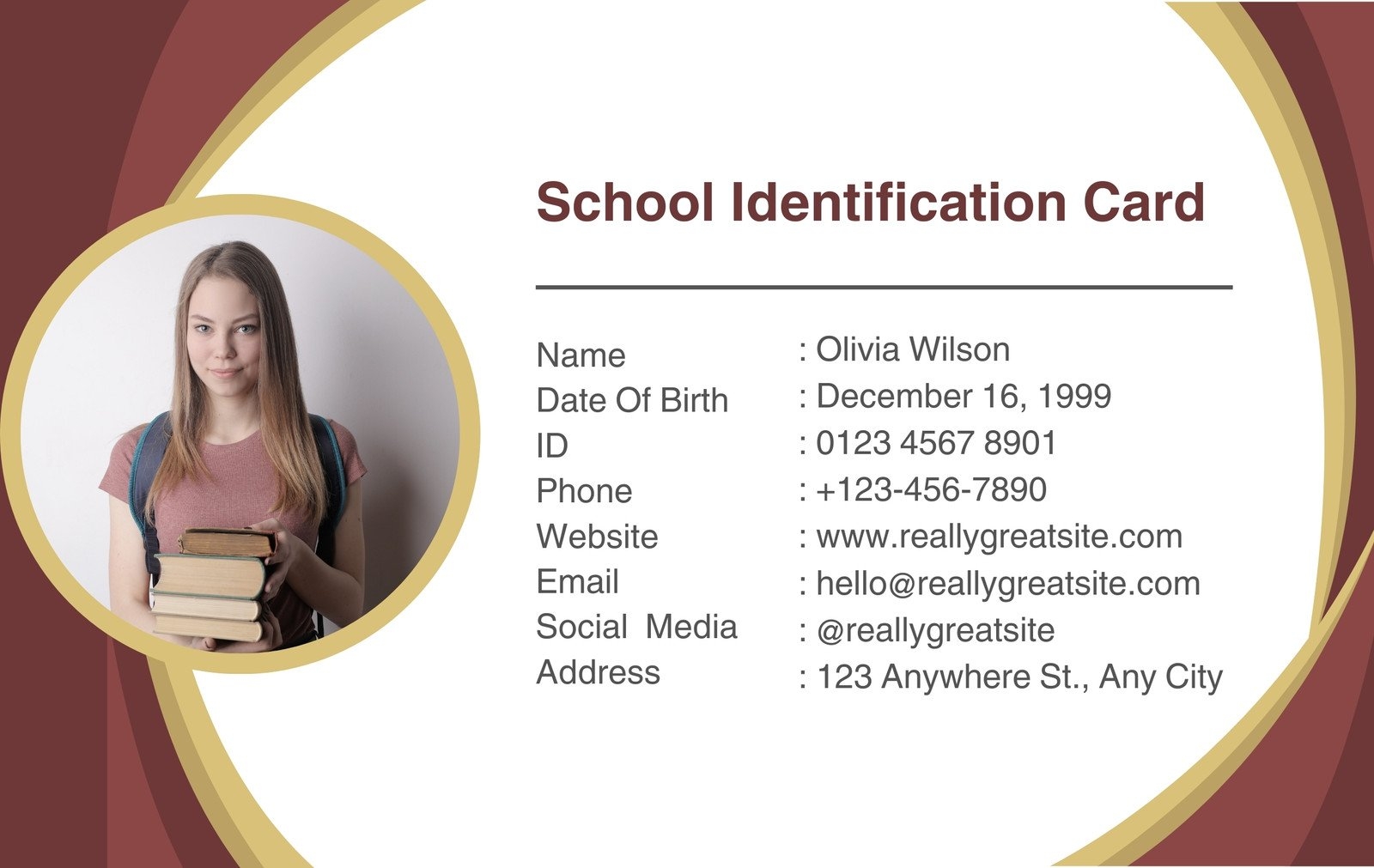 Custom Printable Student ID Card Templates Canva