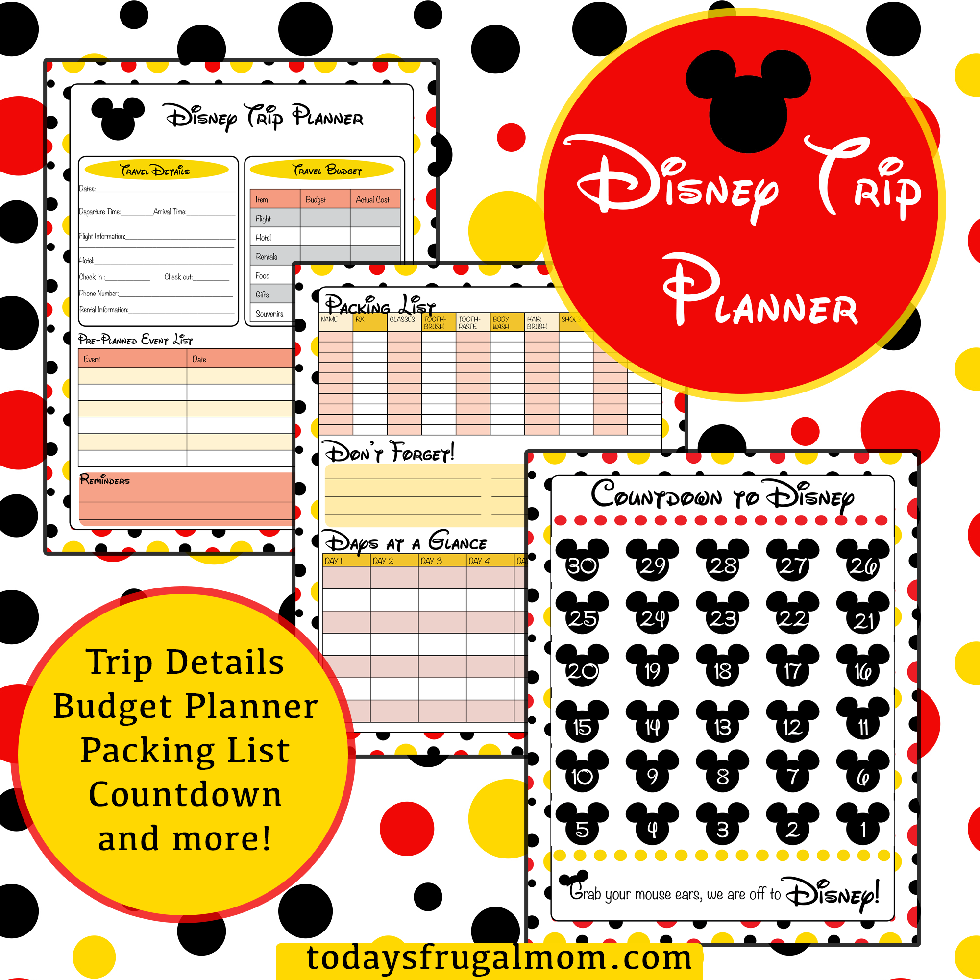 Disney World Planner Printable Printable Party Favors