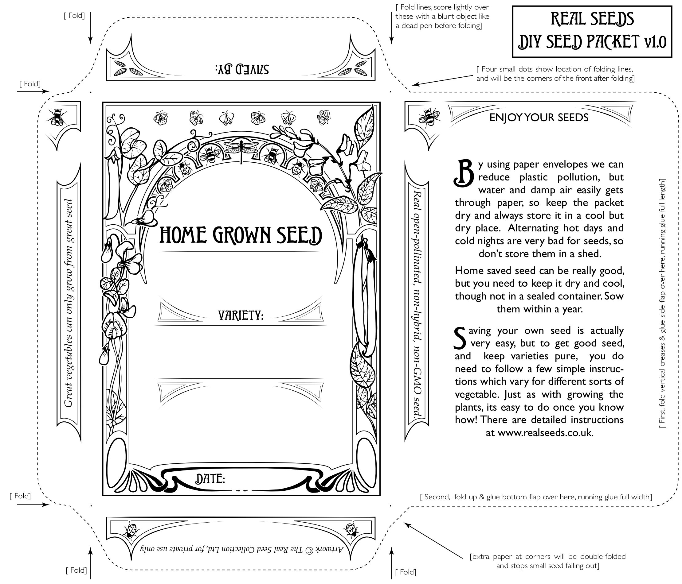 DIY Seed Envelopes To Print At Home From Real Seeds
