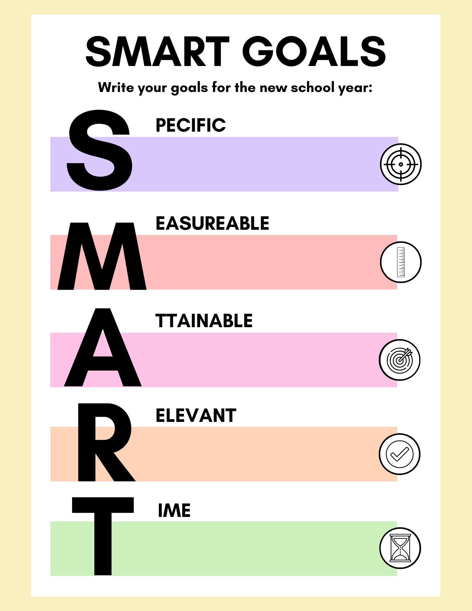 Download A SMART Goals Worksheet Or Editable Template