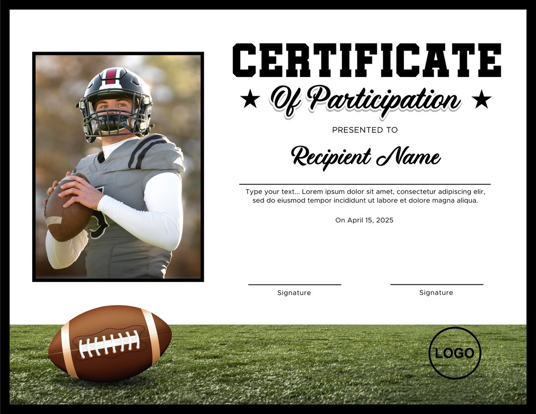 Free Football Award Printable Certificate Templates