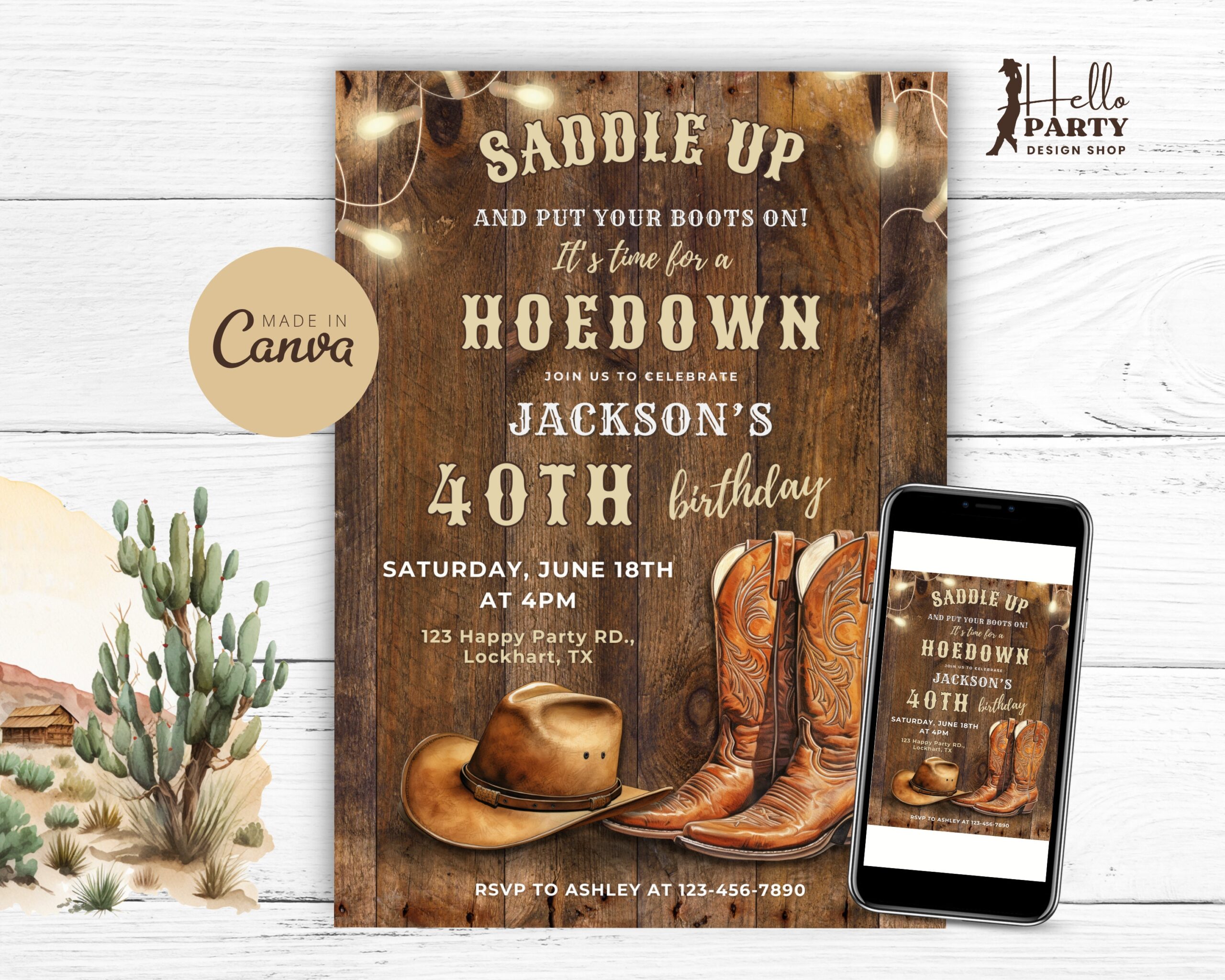 Free Printable Cowboy Invitation Template