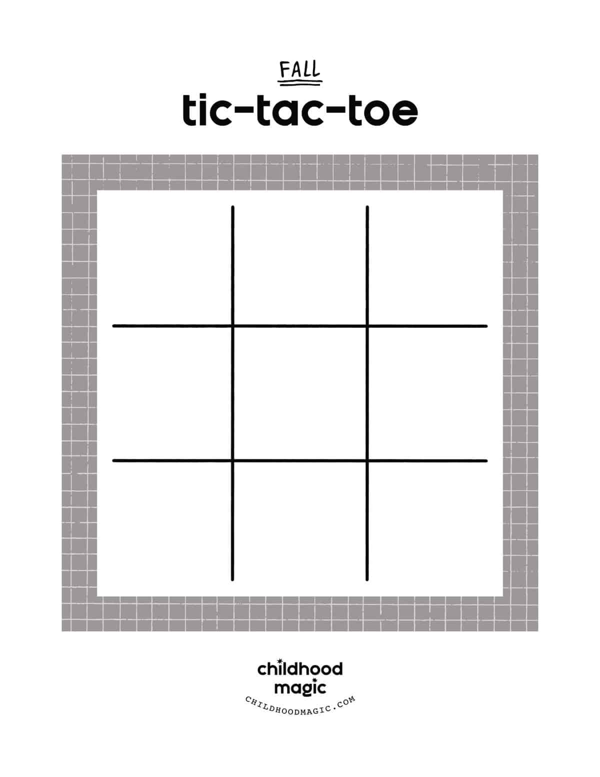Fall Tic Tac Toe Childhood Magic
