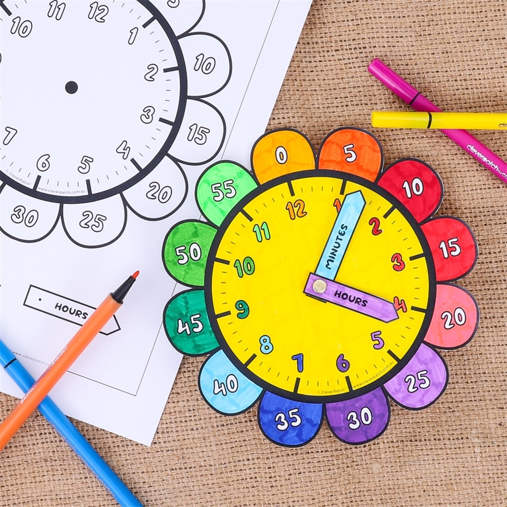 Flower Clock Paper U0026 Card CleverPatch CleverPatch Art U0026 Craft Supplies
