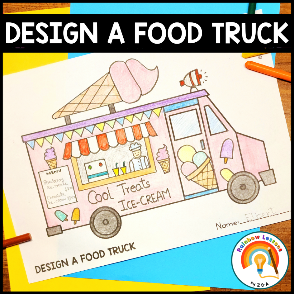 Printable Blank Food Truck Design Template