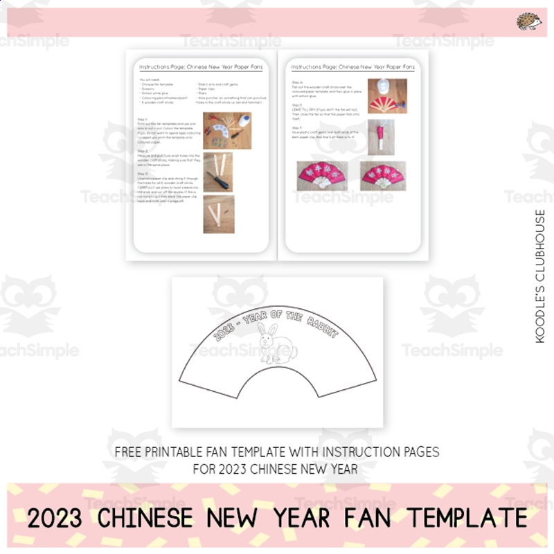 Free Chinese New Year Fan Template 2023 By Teach Simple
