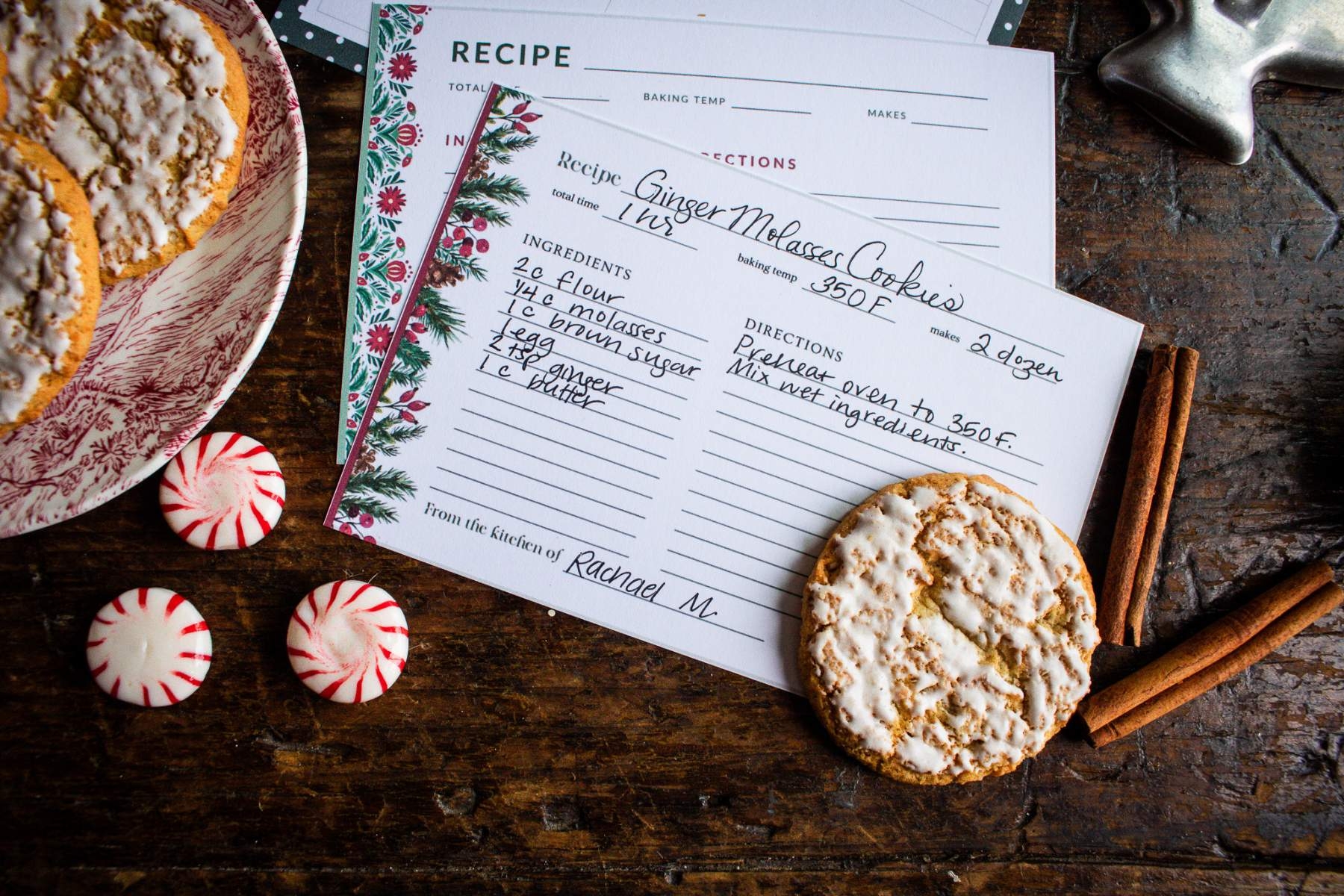 Free Christmas Recipe Card Templates 6 Holiday Designs 