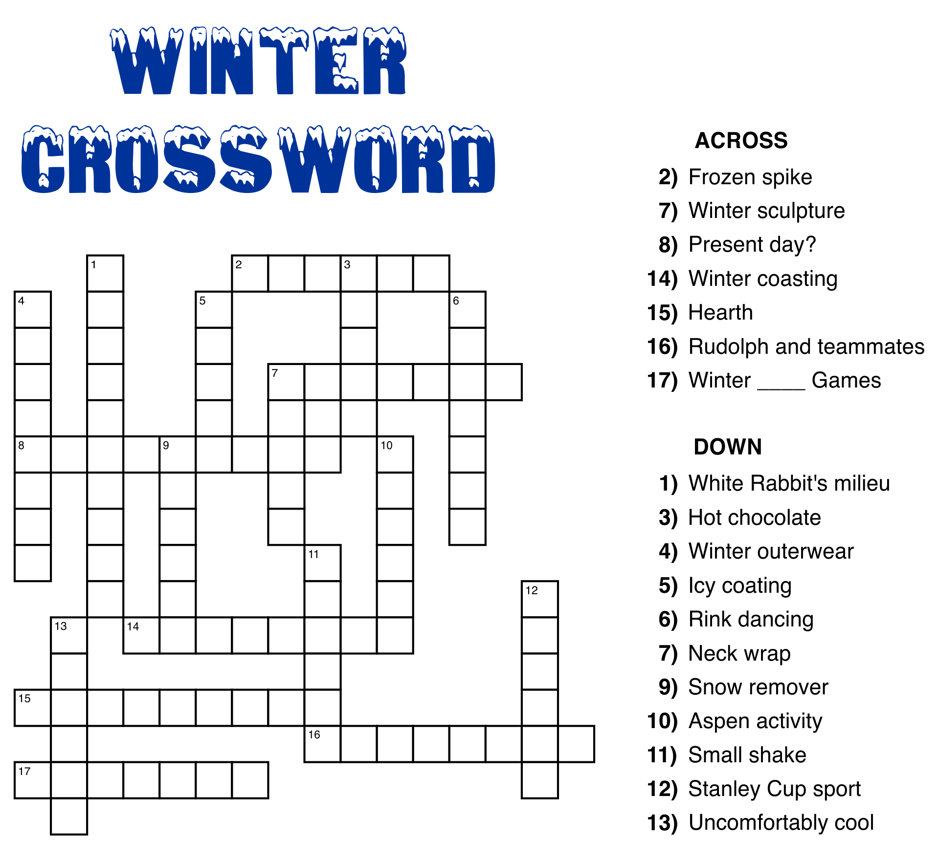 Free Crosswords For Seniors Large Print Puzzles DailyCaring Worksheets Library