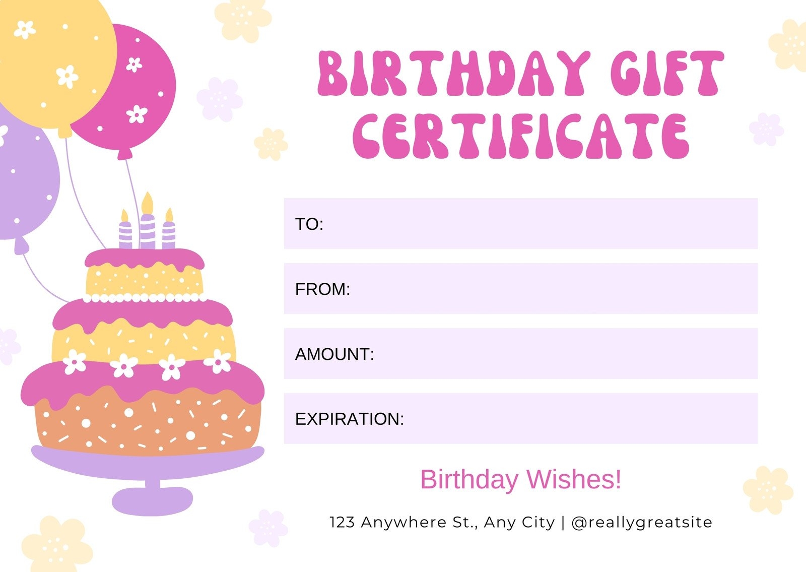 Free Printable Birthday Voucher Templates