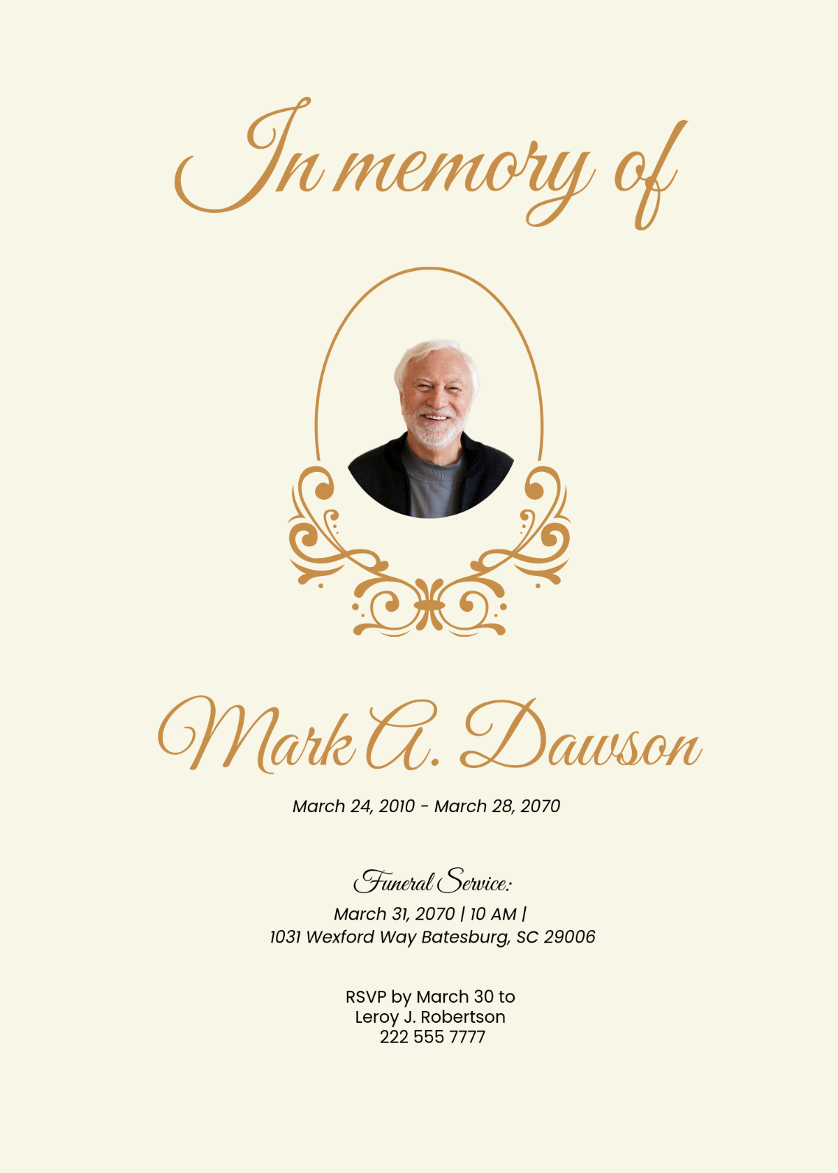 Free Funeral Templates Editable And Printable