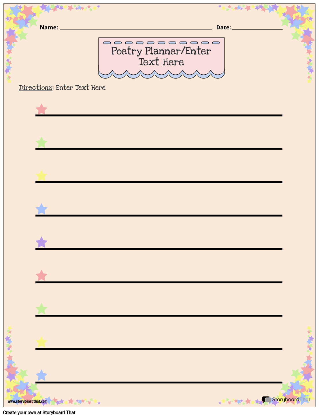 Free Poem Worksheet Templates Poetry Maker For Students