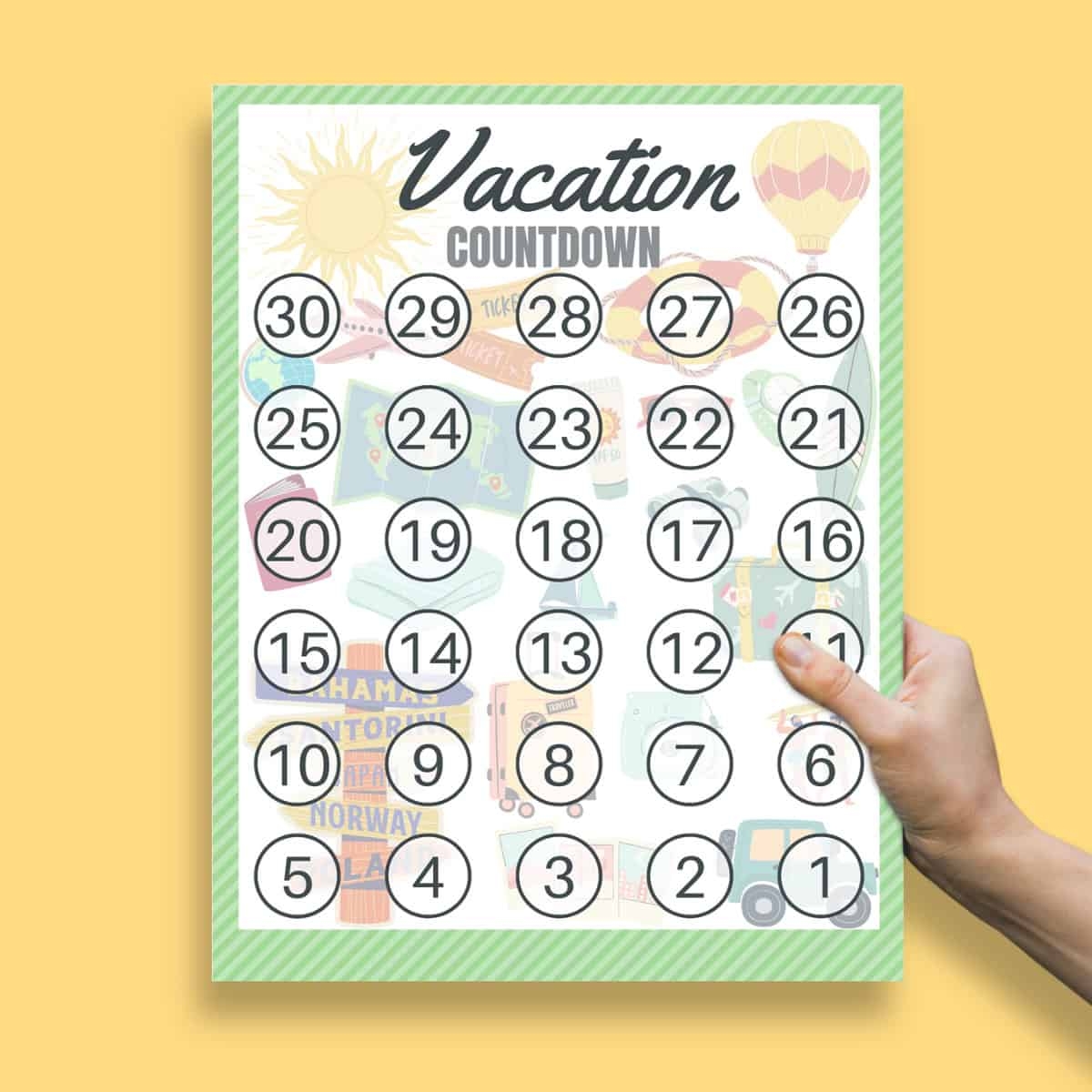Free Printable Countdown Calendar Template