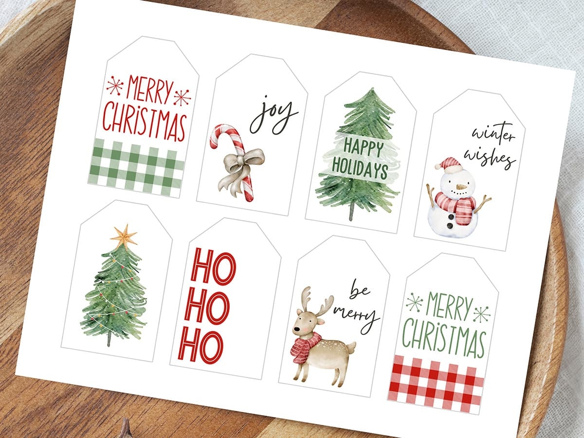 Free Printable Christmas Gift Tags For The Holidays Aubree Originals