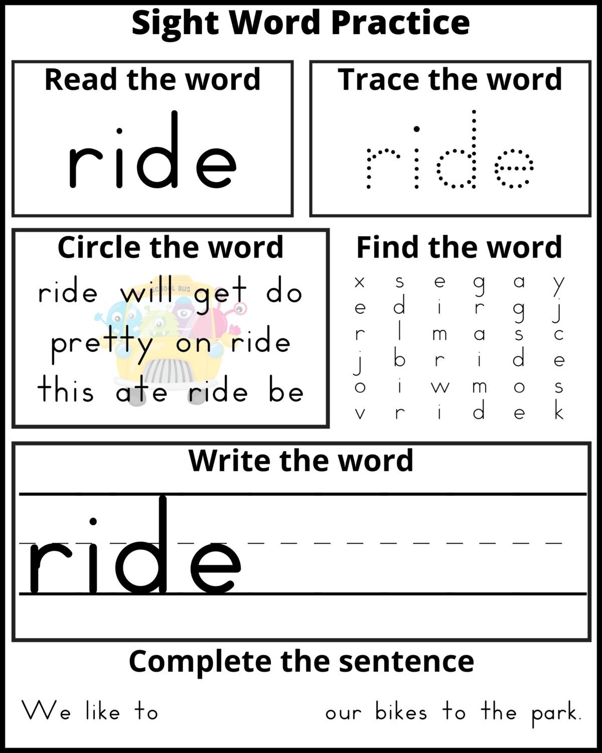 Free Printable Kindergarten Sight Word Practice Sheets Frugal 