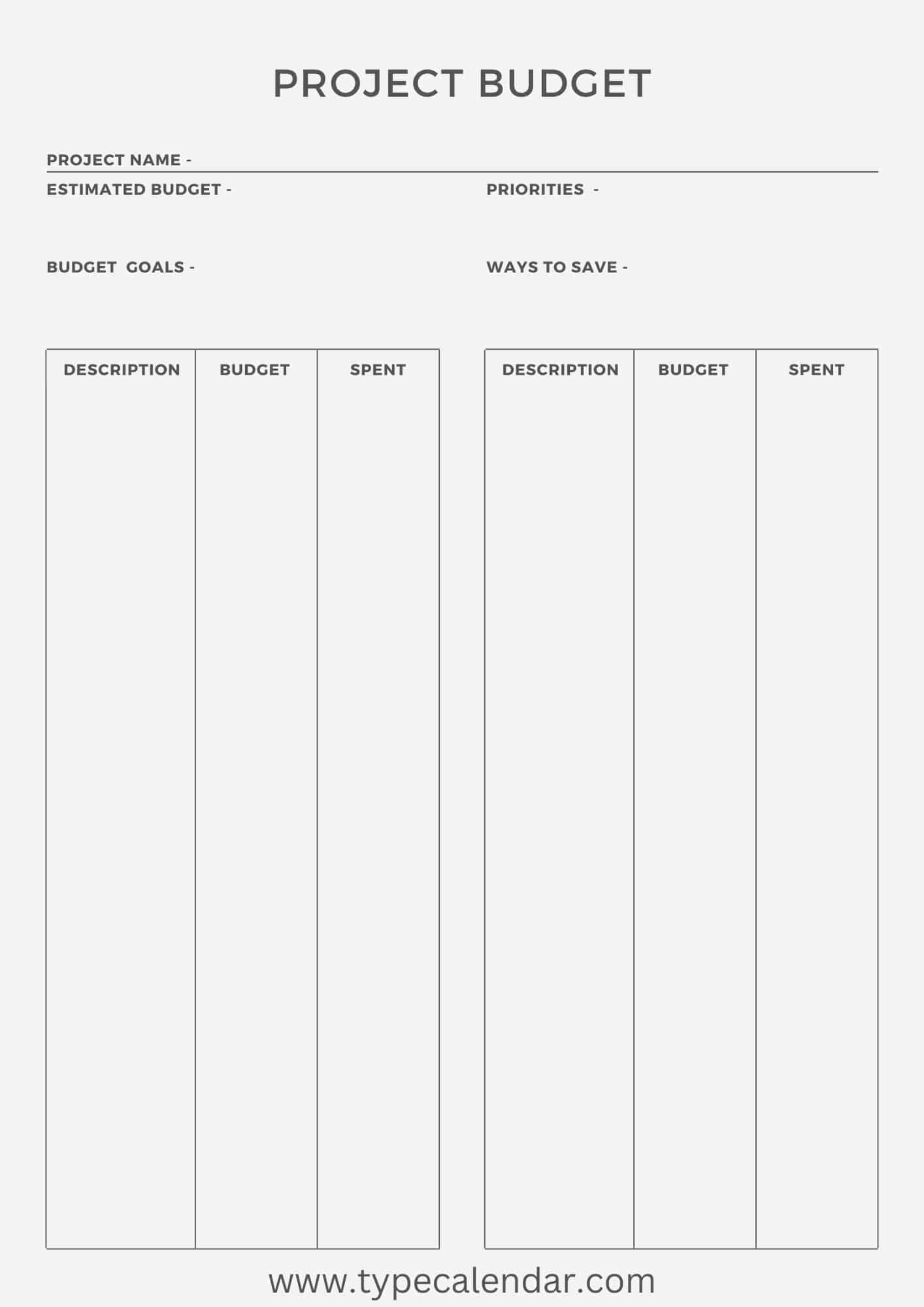 Free Printable Blank Spreadsheet Template