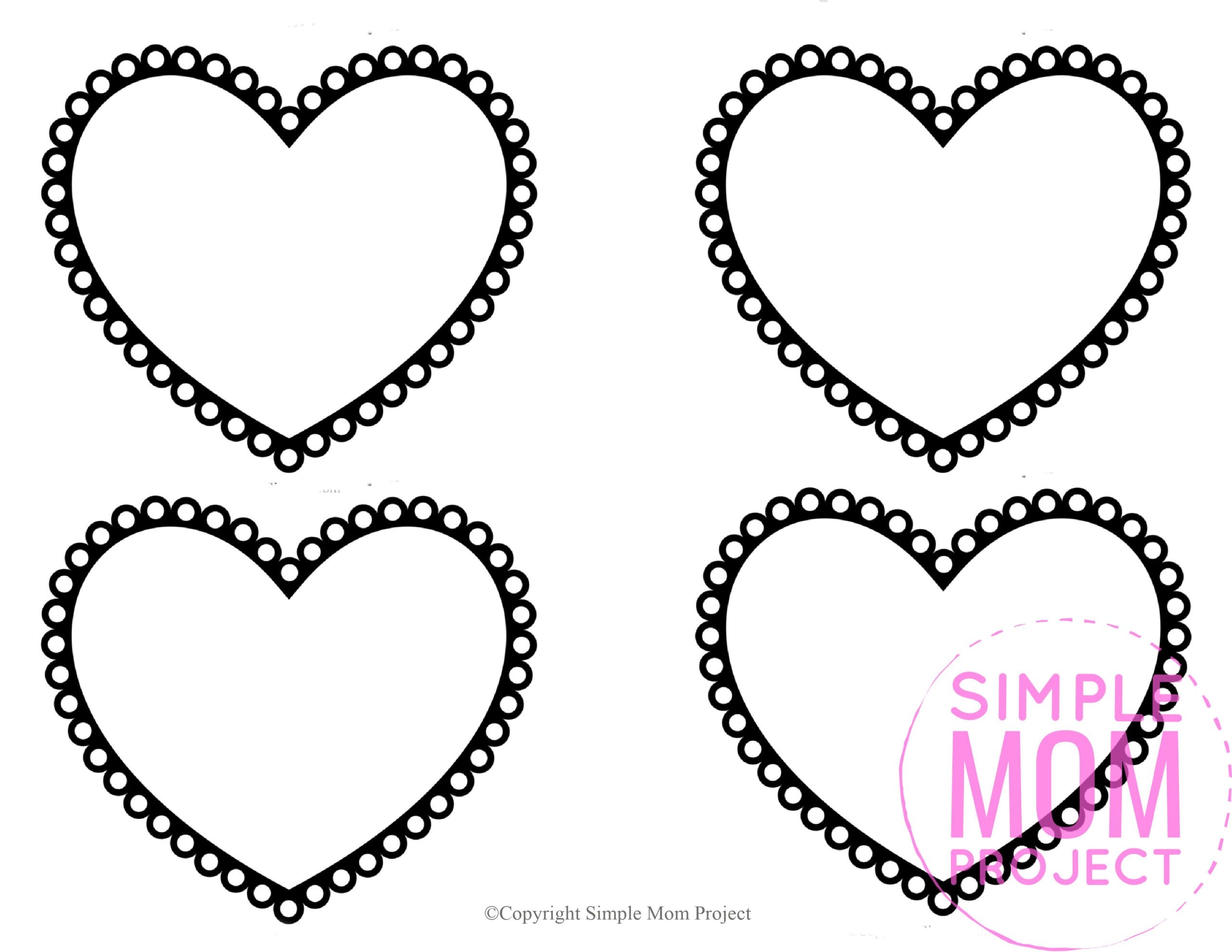 Free Printable Small Heart Shape Templates Simple Mom Project