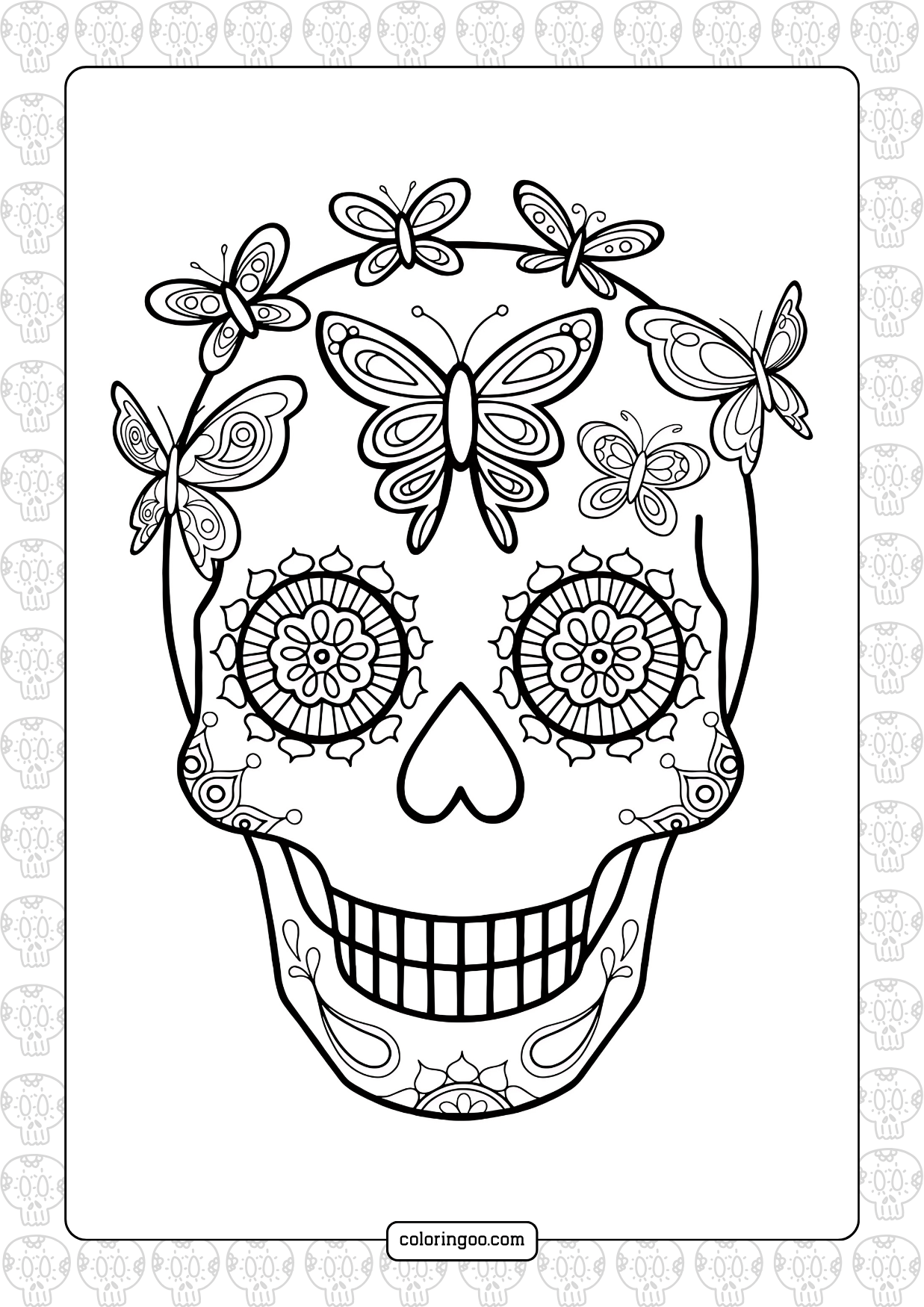 Free Sugar Skull Coloring Pages Printable