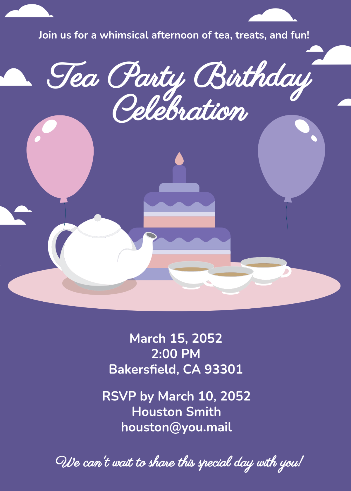 Free Tea Party Invitation Templates Editable And Printable