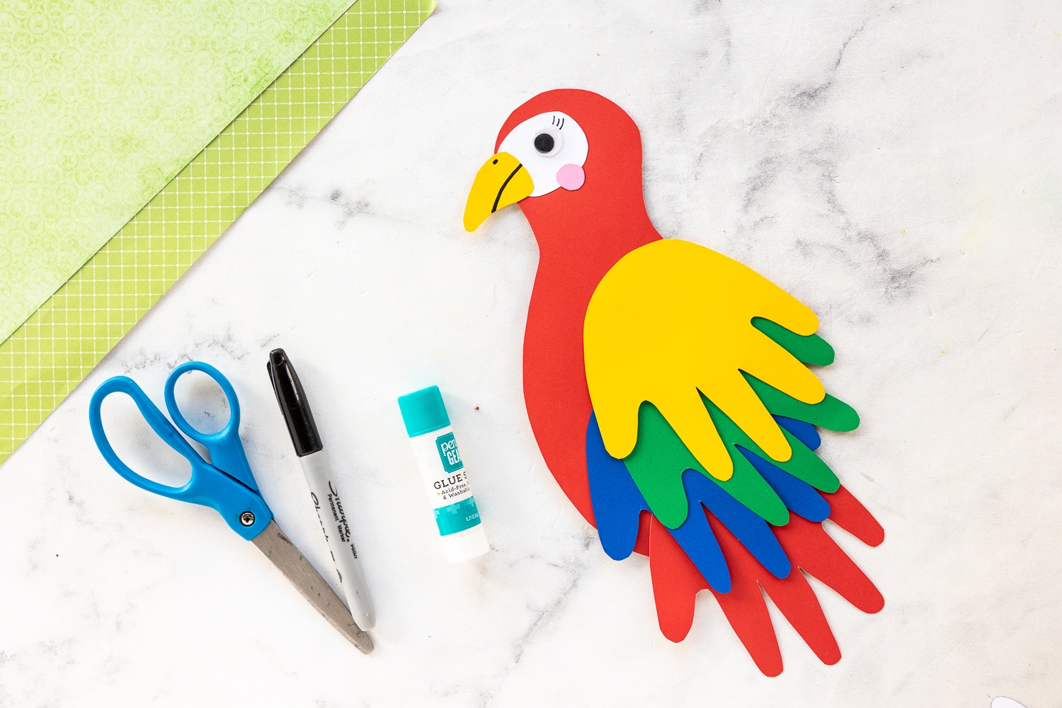 Handprint Parrot Craft Made To Be A Momma