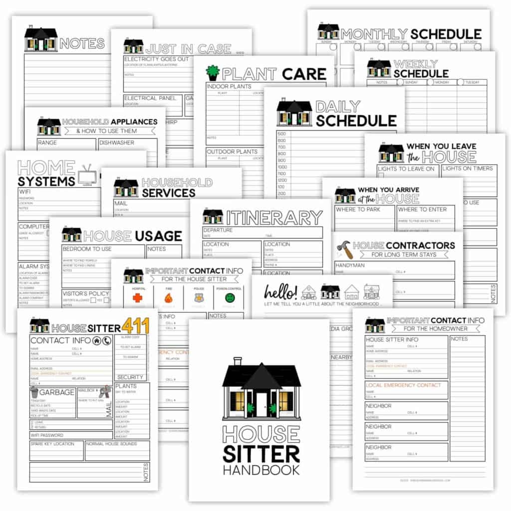 House Sitter Printable Sunshine And Rainy Days