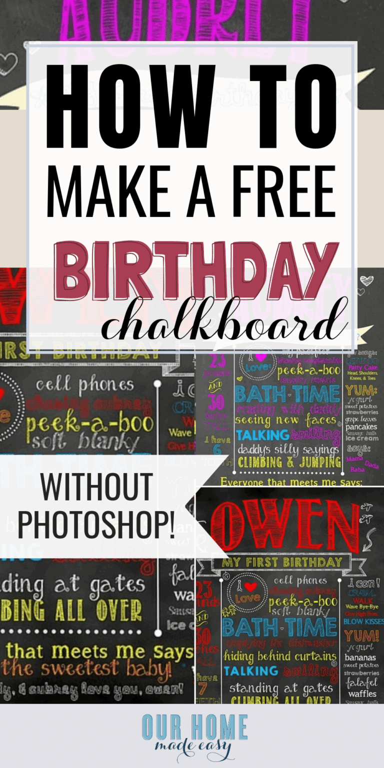 How To Make A Birthday Chalkboard Without Photoshop Our Home