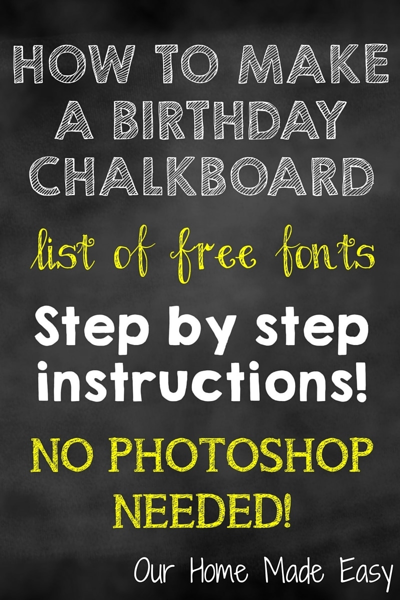 Editable Printable Birthday Chalkboard Template Free