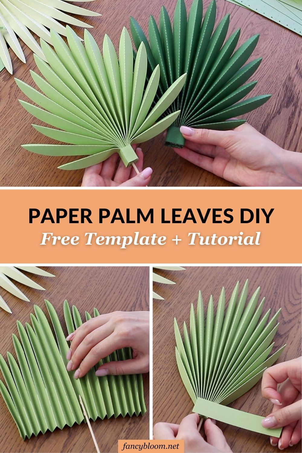 How To Make Paper Palm Leaves DIY FREE Template FancyBloom 