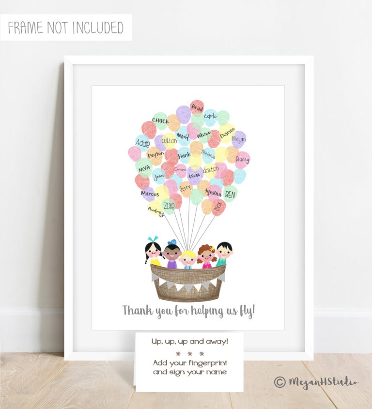INSTANT DOWNLOAD Teacher Thank You Gift Ideas Hot Air Balloon