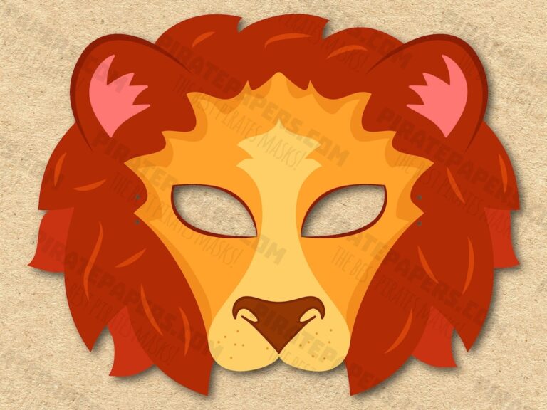Lion Mask Printable Paper DIY For Kids And Adults PDF Template Instant Download For Birthdays Halloween Party Costumes Etsy
