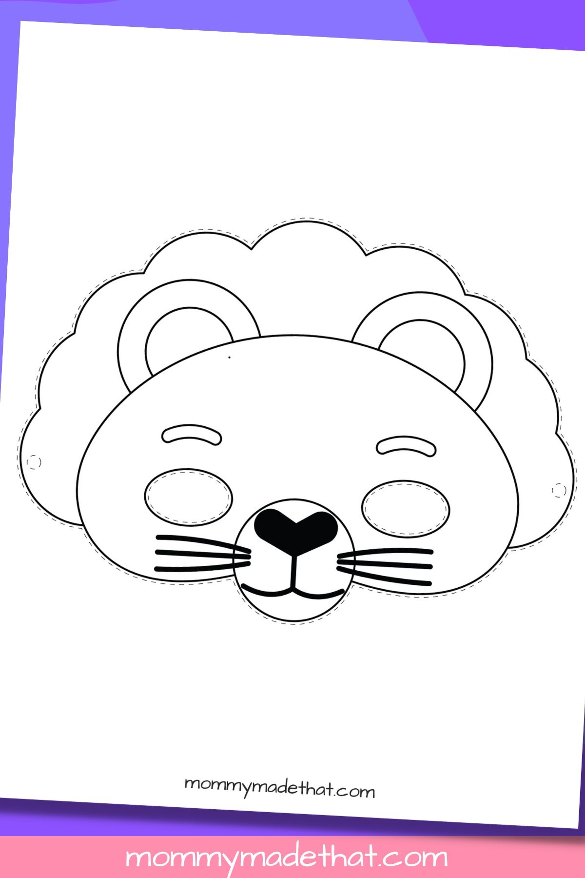 Free Printable Lion Mask Template
