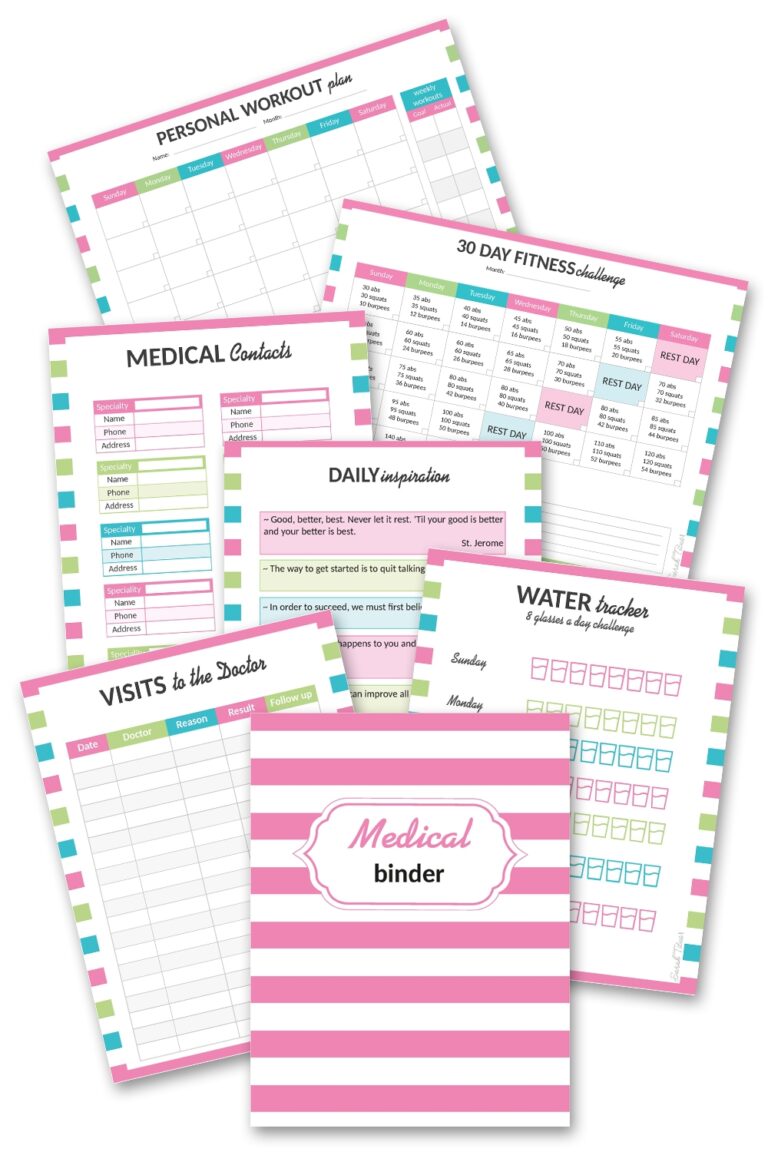 Medical Binder Printables Sarah Titus