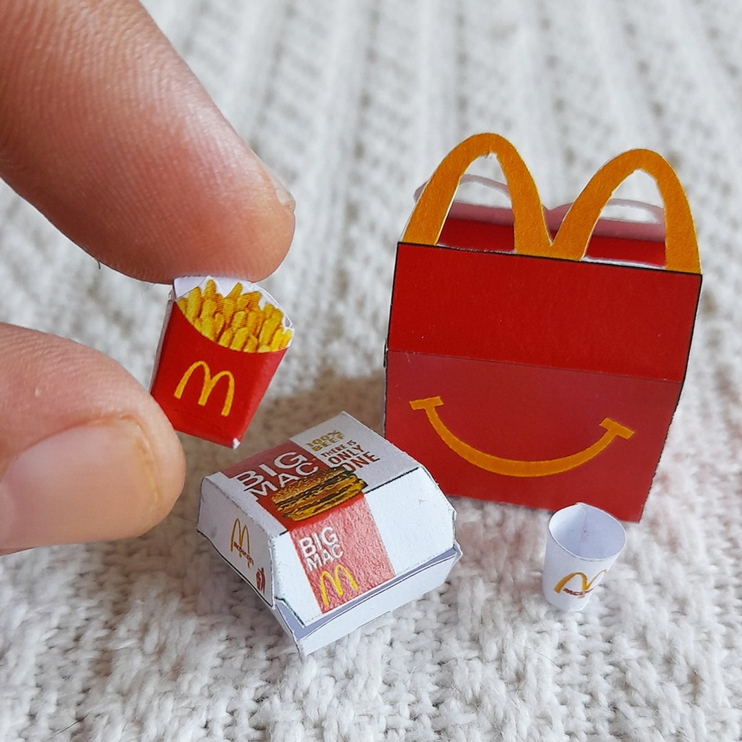 Miniature Food Mc Donalds Menu Template PRINTABLE File DOWNLOAD Digital File digital Prints 8 Pieces Mini Mcdonalds Set Miniature Food Etsy